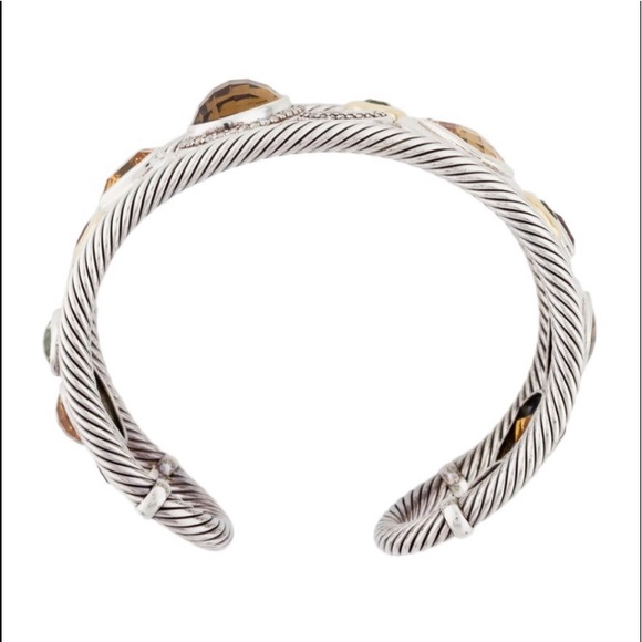 David Yurman Multistone & Diamond Mosaic Cuff - Picture 3 of 9